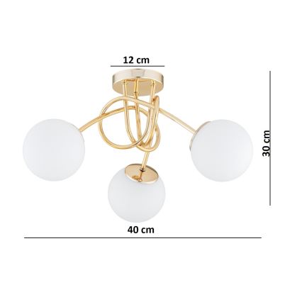 Brilagi - Felületre szerelt csillár MILO 3xE27/60W/230V arany