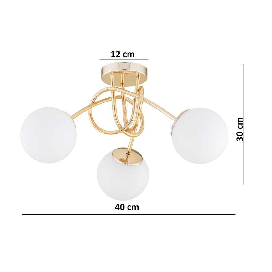 Brilagi - Felületre szerelt csillár MILO 3xE27/60W/230V arany