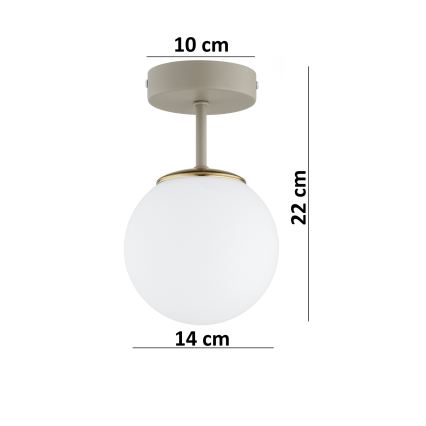 Brilagi - Felületre szerelt csillár MILO ECRU 1xE27/60W/230V bézs/arany