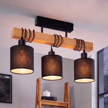 Brilagi - Felületre szerelt csillár NUBILA 3xE27/60W/230V fenyő/fekete