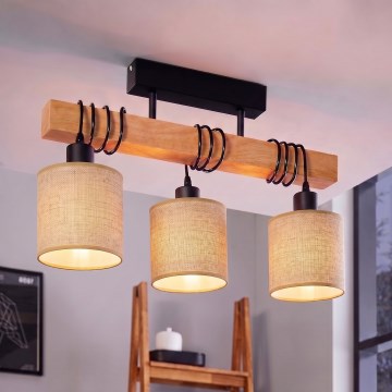 BRILAGI - Felületre szerelt csillár NUBILA 3xE27/60W/230V fenyő/világosbarna