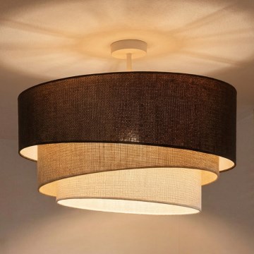 Brilagi - Felületre szerelt csillár TRIO 3xE27/60W/230V Ø 60 cm barna/bézs/fehér