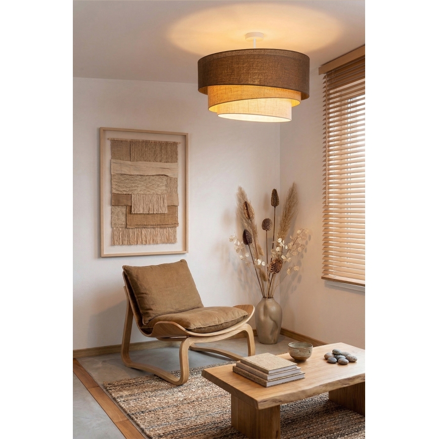 Brilagi - Felületre szerelt csillár TRIO 3xE27/60W/230V Ø 60 cm barna/bézs/fehér