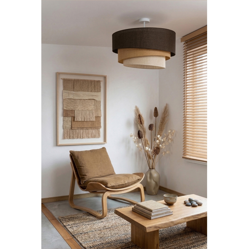 Brilagi - Felületre szerelt csillár TRIO 3xE27/60W/230V Ø 60 cm barna/bézs/fehér