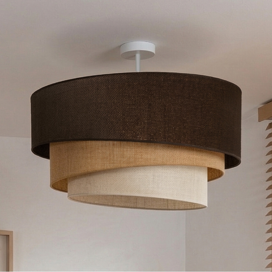 Brilagi - Felületre szerelt csillár TRIO 3xE27/60W/230V Ø 60 cm barna/bézs/fehér