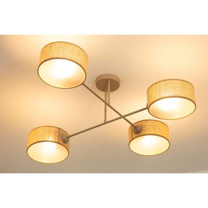 Brilagi - Felületre szerelt csillár VIRGO 4xE14/40W/230V bézs/arany