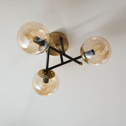 Brilagi - Felületre szerelt MALIVA csillár 3xE14/15W/230V, aranyszínű