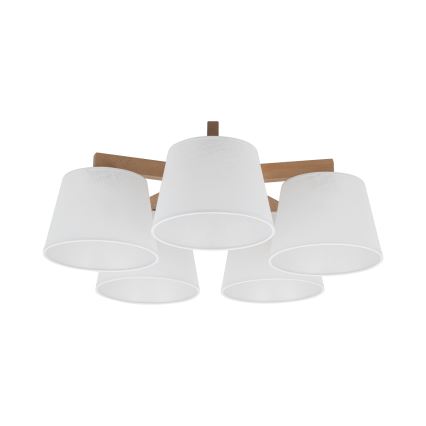 Brilagi - Felületre szerelt mennyezeti csillár LATTE SABIA 5xE27/15W/230V fenyő/fehér