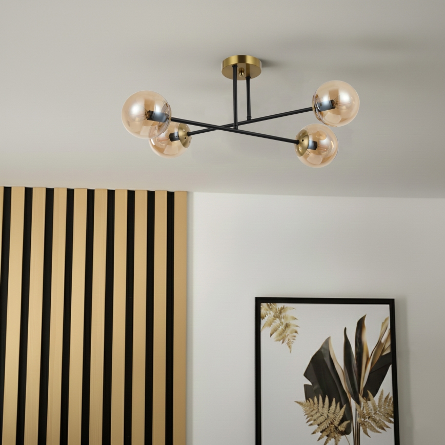 Brilagi - Felületre szerelt mennyezeti csillár MALIVA 4xE14/15W/230V arany