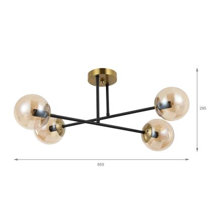 Brilagi - Felületre szerelt mennyezeti csillár MALIVA 4xE14/15W/230V arany