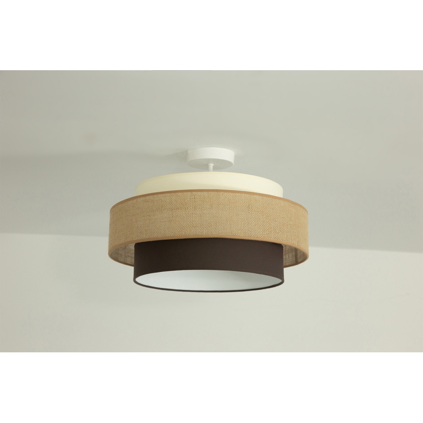 Brilagi - Felületre szerelt mennyezeti lámpa RESNA 1xE27/60W/230V átmérő 40 cm bézs/fekete