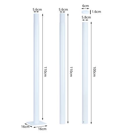 Brilagi - Fémoszlop kültéri világításhoz URBAN 3 m oszlop átmérő 58 mm fehér