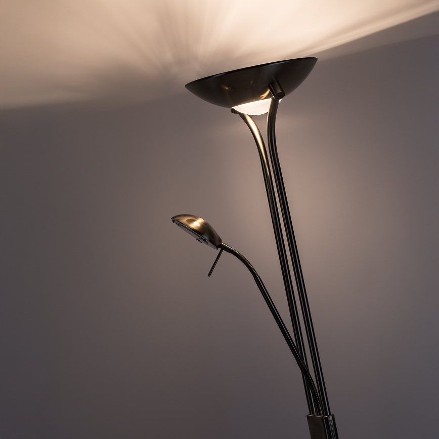 Brilagi - Fényerőszabályozható állólámpa SCARLETT 1xR7s/230W/230V + 1xG9/40W bronz színű