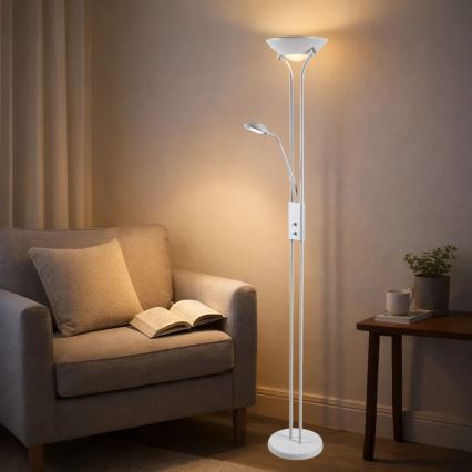 Brilagi - Fényerőszabályozható állólámpa SCARLETT 1xR7s/230W/230V + 1xG9/40W fehér