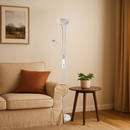 Brilagi - Fényerőszabályozható állólámpa SCARLETT 1xR7s/230W/230V + 1xG9/40W fehér