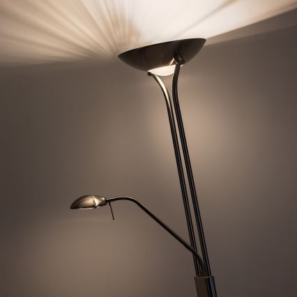 Brilagi - Fényerőszabályozható állólámpa SCARLETT 1xR7s/230W/230V + 1xG9/40W matt króm