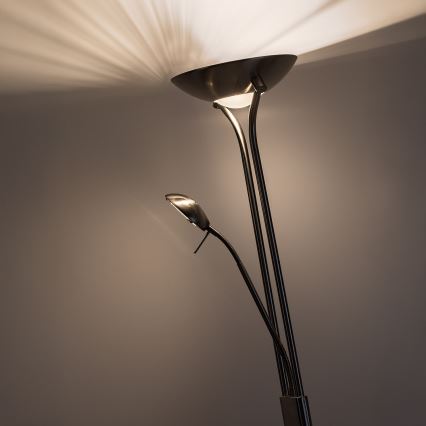 Brilagi - Fényerőszabályozható állólámpa SCARLETT 1xR7s/230W/230V + 1xG9/40W matt króm