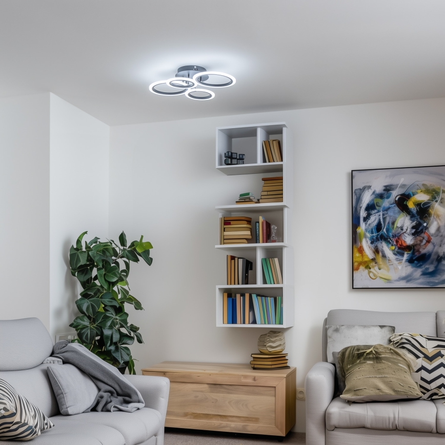 Brilagi - LED dimmelhető felületre szerelhető mennyezeti lámpa ORBITS LED/50W/230V 3000-6500K fekete + távirányító