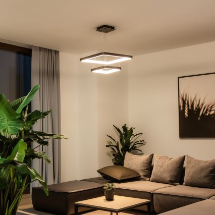 Brilagi - LED dimmelhető kábeles csillár FALCON SLIM LED/78W/230V 3000-6500K 50x50 cm fekete + távirányító