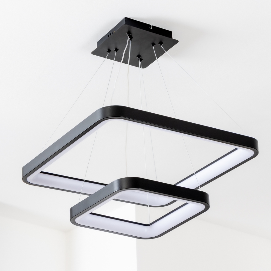 Brilagi - LED dimmelhető kábeles csillár FALCON SLIM LED/78W/230V 3000-6500K 50x50 cm fekete + távirányító