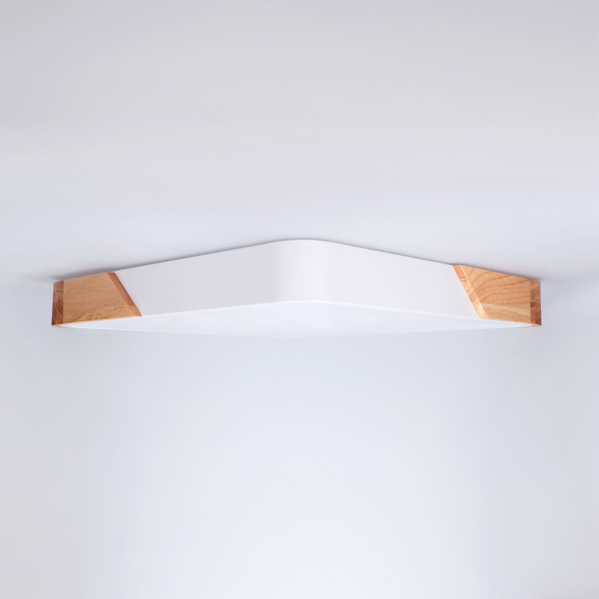 Brilagi - LED dimmelhető mennyezeti lámpa PILANA LED/48W/230V 3000-6500K tölgy/fehér 42x42 cm + távirányító