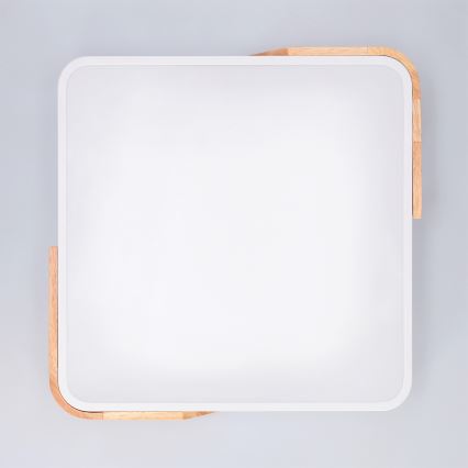 Brilagi - LED dimmelhető mennyezeti lámpa PILANA LED/48W/230V 3000-6500K tölgy/fehér 42x42 cm + távirányító