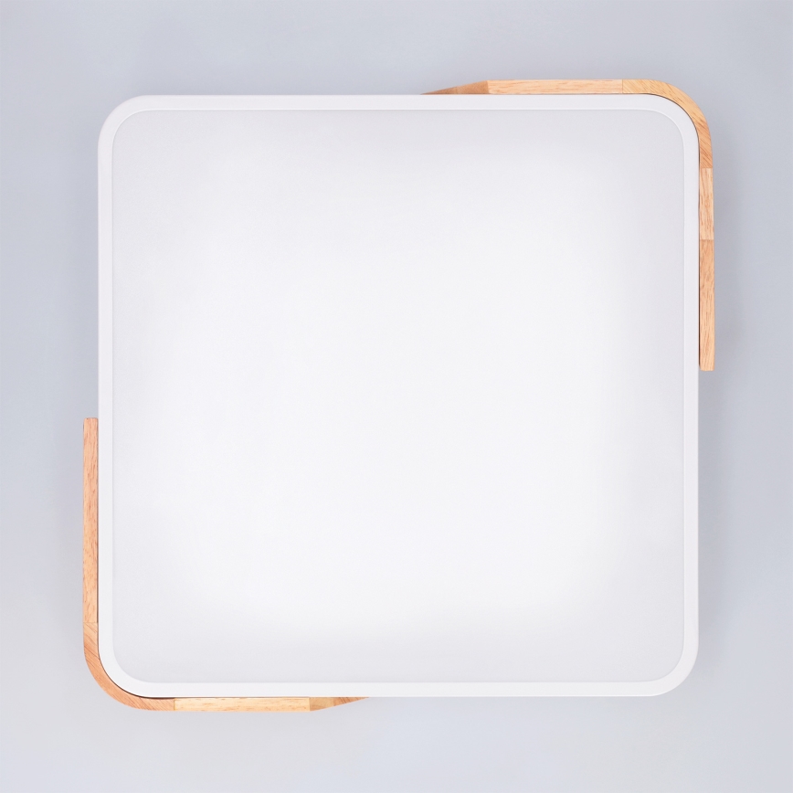Brilagi - LED dimmelhető mennyezeti lámpa PILANA LED/48W/230V 3000-6500K tölgy/fehér 42x42 cm + távirányító