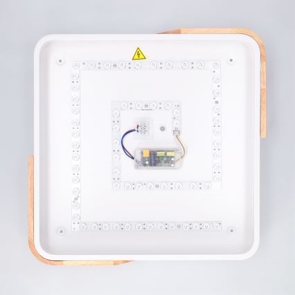 Brilagi - LED dimmelhető mennyezeti lámpa PILANA LED/48W/230V 3000-6500K tölgy/fehér 42x42 cm + távirányító