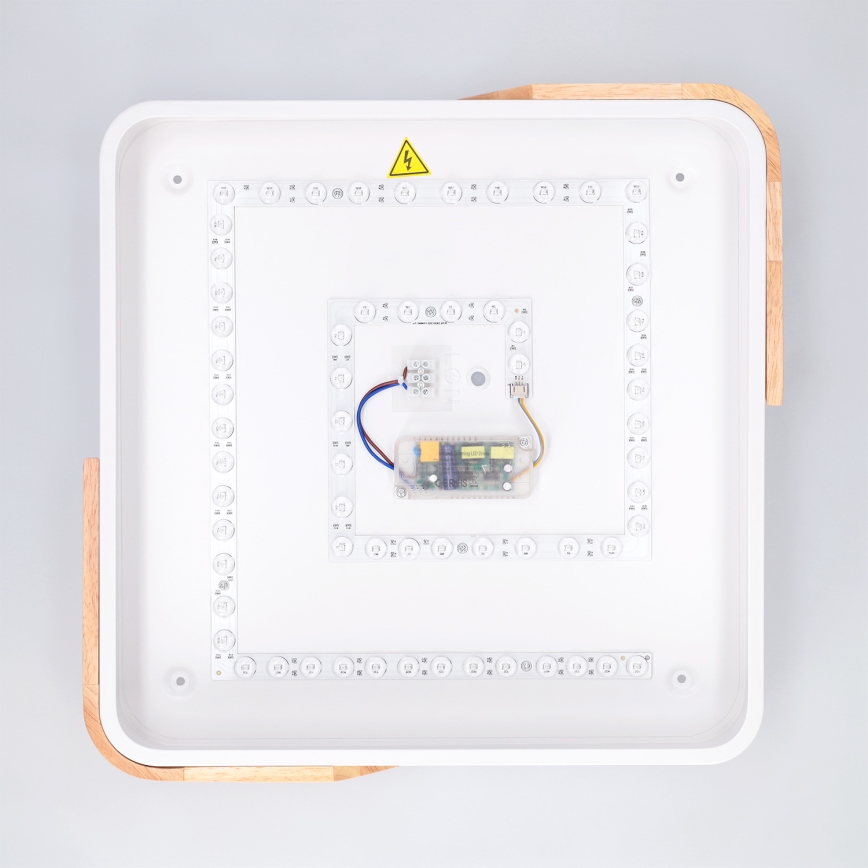 Brilagi - LED dimmelhető mennyezeti lámpa PILANA LED/48W/230V 3000-6500K tölgy/fehér 42x42 cm + távirányító