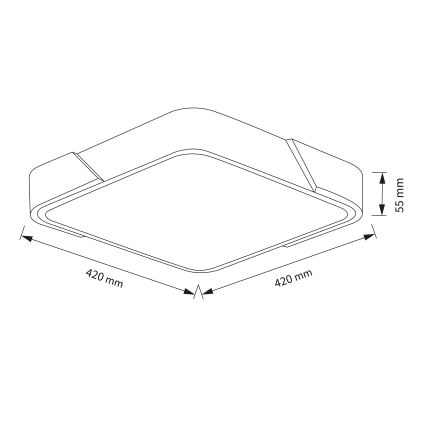 Brilagi - LED dimmelhető mennyezeti lámpa PILANA LED/48W/230V 3000-6500K tölgy/fehér 42x42 cm + távirányító