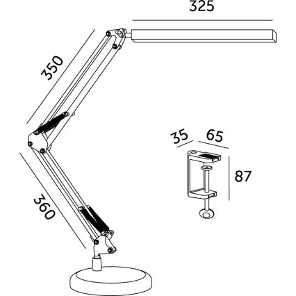 Brilagi - Fényerőszabályozható LED asztali lámpa 2 az 1-ben USB VARIO LED/14W/5V 3000-6000K fekete