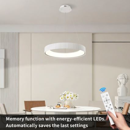 Brilagi - LED dimmelhető függeszték kábelen FALCON MODERN LED/54W/230V átm. 60 cm fehér + távirányítóval