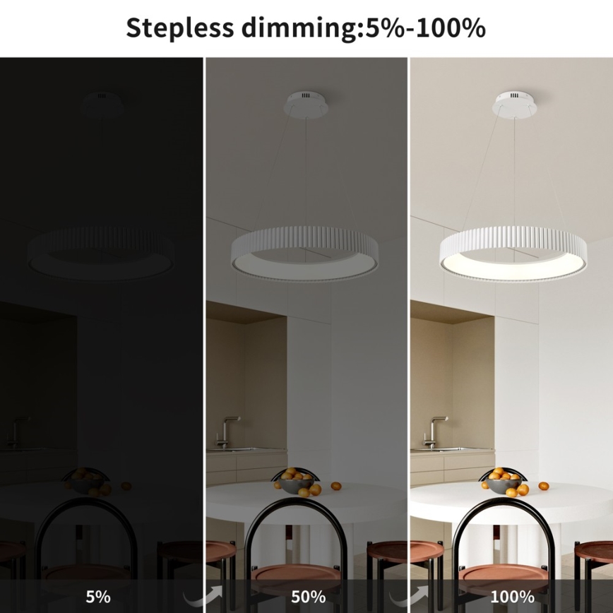 Brilagi - LED dimmelhető függeszték kábelen FALCON MODERN LED/54W/230V átm. 60 cm fehér + távirányítóval