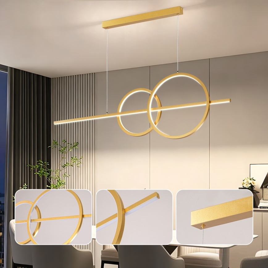 BRILAGI - LED dimmelhető csillár kábelen SIGNATURE LED/53W/230V 3000-6000K 120 cm arany + távirányító