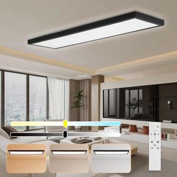 Brilagi - Fényerőszabályozható LED fürdőszobai mennyezeti lámpa FRAME SMART LED/50W/230V 120x30 cm 3000-6000K IP44 fekete + távirányító