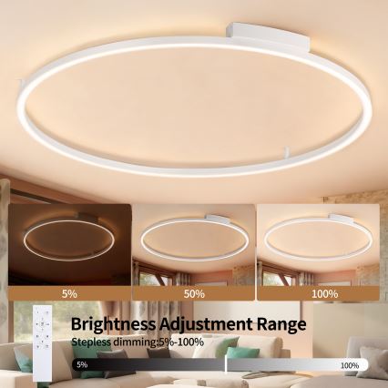 Brilagi - PORTOFINO LED dimmelhető mennyezeti lámpa LED/85W/230V 3000-6000K, átmérő 120 cm, fehér + távirányító