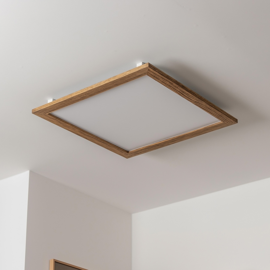 Brilagi - LED fényerőszabályozható mennyezeti lámpa SLIMFRAME WOOD LED/58W/230V 64x64 cm 3000-6000K barna + távirányító