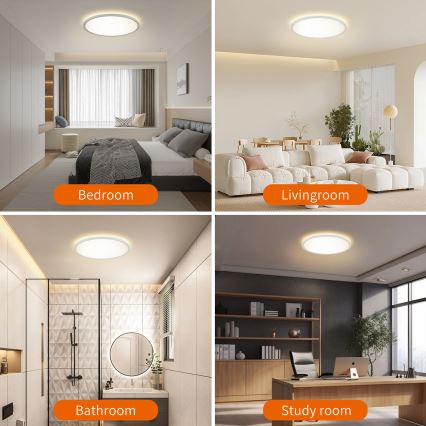 Brilagi - Dimmelhető ULTRA SLIM mennyezeti LED lámpatest 24W/230V 2700–6500K átm. 42 cm fehér + távirányító