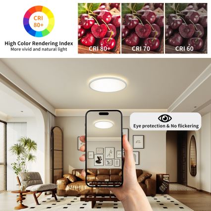 Brilagi - Dimmelhető ULTRA SLIM mennyezeti LED lámpatest 24W/230V 2700–6500K átm. 42 cm fehér + távirányító