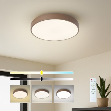 Brilagi - Fényerőszabályozható LED mennyezeti lámpa POOL LED/36W/230V 3000–6000K átm. 30 cm barna + távirányító