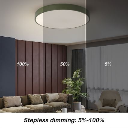 Brilagi - LED dimmelhető mennyezeti lámpatest POOL LED/60W/230V 3000-6000K átm. 60 cm zöld + távirányító