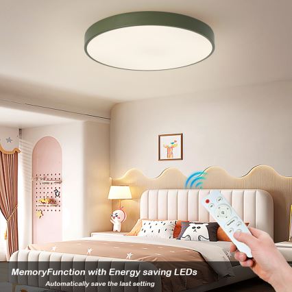 Brilagi - LED dimmelhető mennyezeti lámpatest POOL LED/60W/230V 3000-6000K átm. 60 cm zöld + távirányító