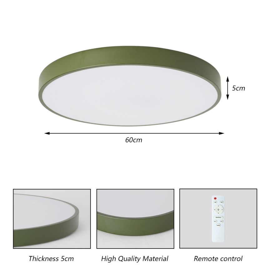 Brilagi - LED dimmelhető mennyezeti lámpatest POOL LED/60W/230V 3000-6000K átm. 60 cm zöld + távirányító
