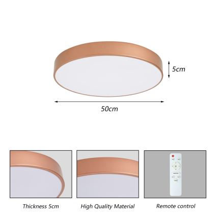 Brilagi - LED dimmelhető mennyezeti lámpatest POOL LED/60W/230V 3000-6000K Ø 50 cm bronz + távirányító