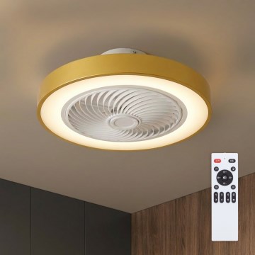 Brilagi - Fényerőszabályozható LED mennyezeti lámpa ventilátorral LED/38W/230V 3000-6500K Ø 50 cm arany + távirányító