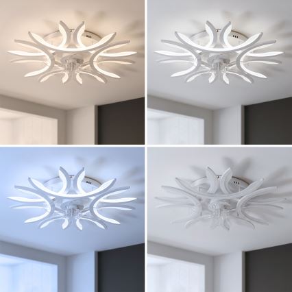 Brilagi - fényerőszabályozható LED mennyezeti ventilátor, 70W, 230V, 3000–6500K, átm. 76 cm, fehér + távirányító