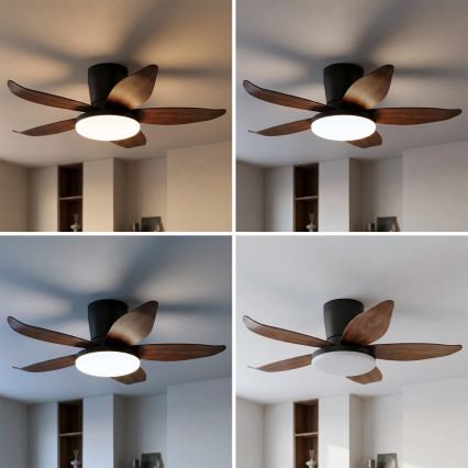 Brilagi - LED-dimmelhető mennyezeti ventilátor LED/32W/230V 3000-6500K átm. 95 cm fekete/barna + távirányítóval