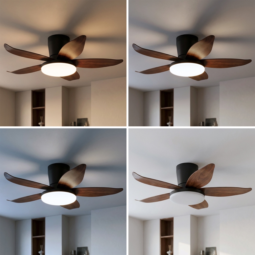 Brilagi - LED-dimmelhető mennyezeti ventilátor LED/32W/230V 3000-6500K átm. 95 cm fekete/barna + távirányítóval
