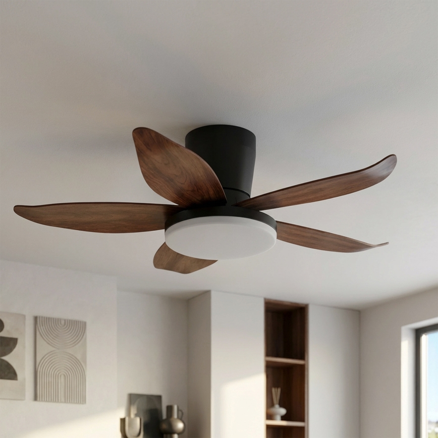Brilagi - LED-dimmelhető mennyezeti ventilátor LED/32W/230V 3000-6500K átm. 95 cm fekete/barna + távirányítóval