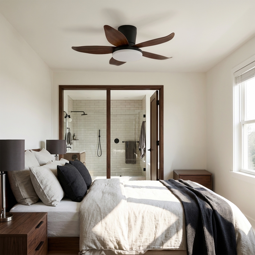 Brilagi - LED-dimmelhető mennyezeti ventilátor LED/32W/230V 3000-6500K átm. 95 cm fekete/barna + távirányítóval